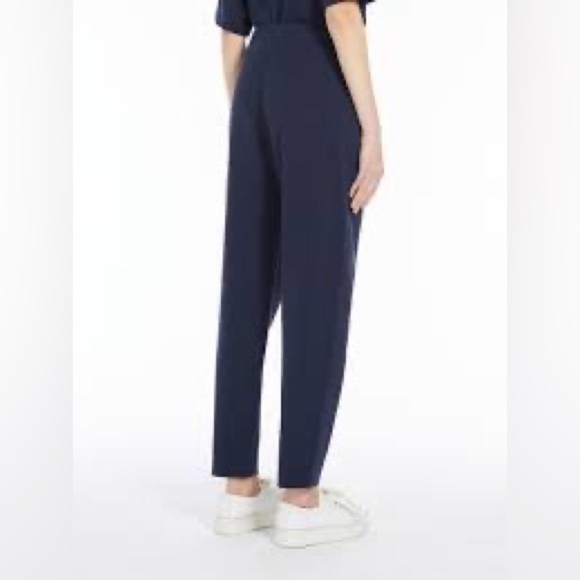 Max Mara Leisure Pesca Stretch Pull On Navy Trousers Size S - Picture 8 of 10